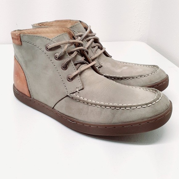 Sebago Ryde Suede Nubuck Leather Lace Up Chukka Boots Mens 9 M Gray Sage w/  Tan